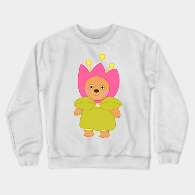 Bonnie Bear - Flower costume Spring Crewneck Sweatshirt by Dinos Friends